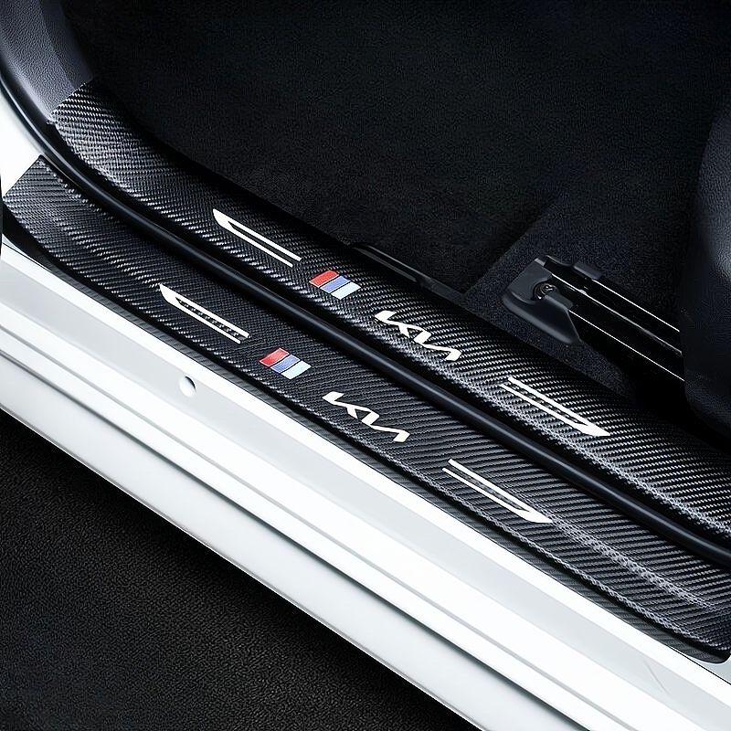 Lhuayeu 5 Pièces Fibre Carbone Autocollants De Seuil De Porte Pour Toyota Yaris 4 | GR | Cross | Hybride 2020-2023 2024, DéRapant Protection Aux Rayures Sticker Accessoires,B