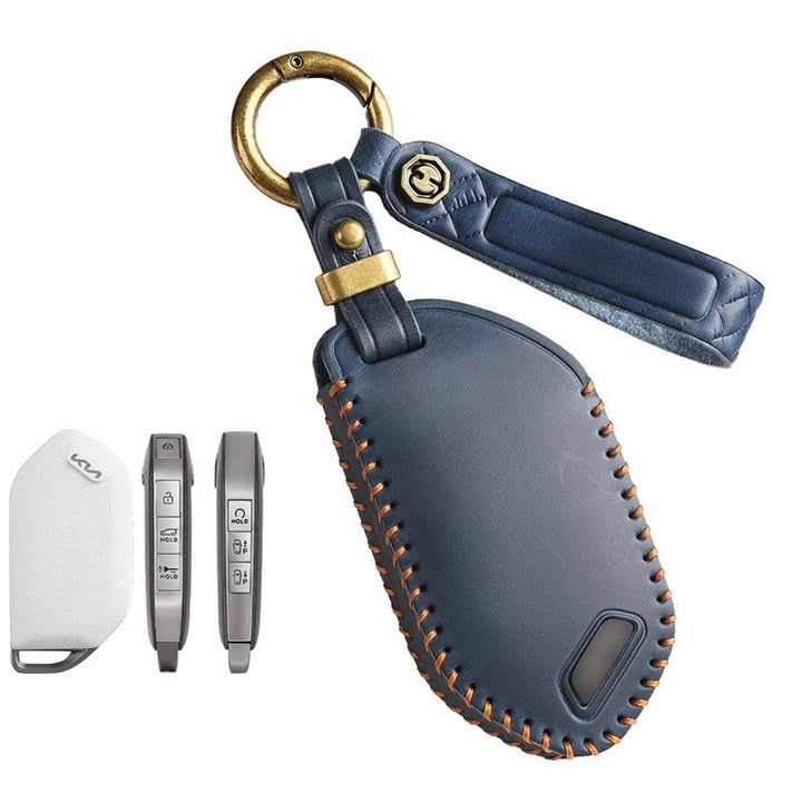 Leather Car Key Case Cover Fob Shell for Kia EV3