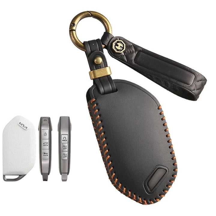 Leather Car Key Case Cover Fob Shell for Kia EV3